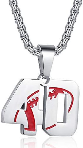 Rehoboth Football Rugby Jersey Number 0-99 Pendant Necklace for Women Men 22+2 Inch Adjustable Stainless Steel Chain