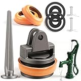 TIHOOK Handpumpe Typ 75 Komplettes Ersatzkolben Set mit Ledermanschette Dichtungsring Stiften und Verzinkte Stange für Wasserpumpen Ersatzteile Pumpendichtung Handpumpen Gartenpumpe
