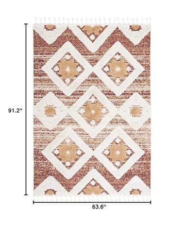 Tapete decorativo rectangular 5'3" x 7'6" Rust/Ivory miniatura 2