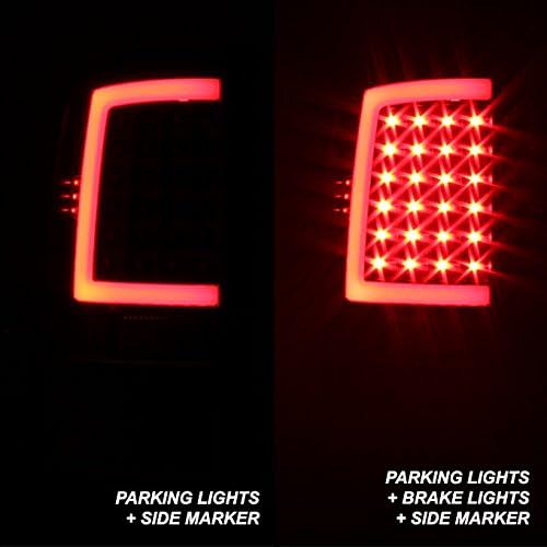 AKKON - For 2009-2018 Dodge Ram 1500 10-18 2500/3500 Black LED Tube Tail Lights Lamps Pair (Driver+Passenger) Side