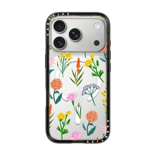 Coque iPhone 17 Pro fleur noir transparent compacte et antichoc