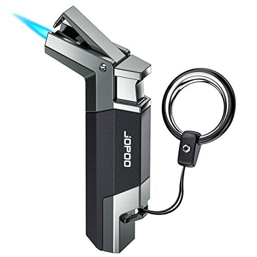 JOPOO Jet Flamme Briquet, Chalumeau Briquet Tempête au Gaz Rechargeable, Cadeaux Coole Pour Hommes (Vendu sans Gaz)
