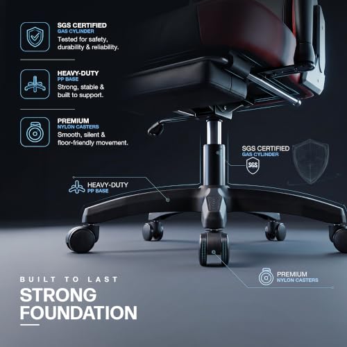 Image of DROGO Alpha-X Ergonomic Gaming Chair with Footrest | Premium PU Leather with 135 Recline | 2D Padded Armrests | Computer Chair for Study |Office Chairs for Work from Home With Neck Support(Black&Red)