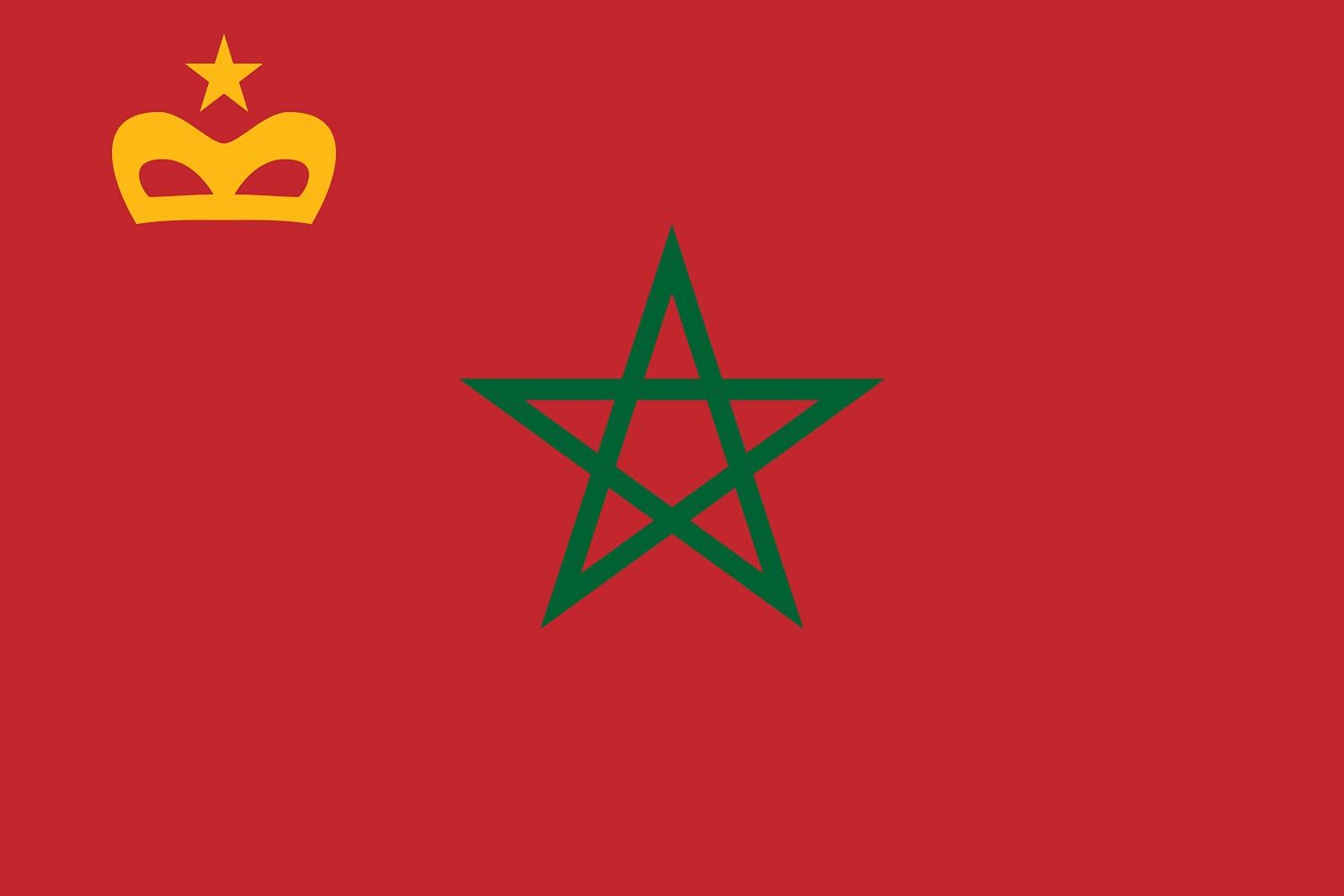 Drapeau Civil Ensign of Morocco pavillon paysage grand format extérieur