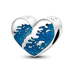Wave Love Heart Charms