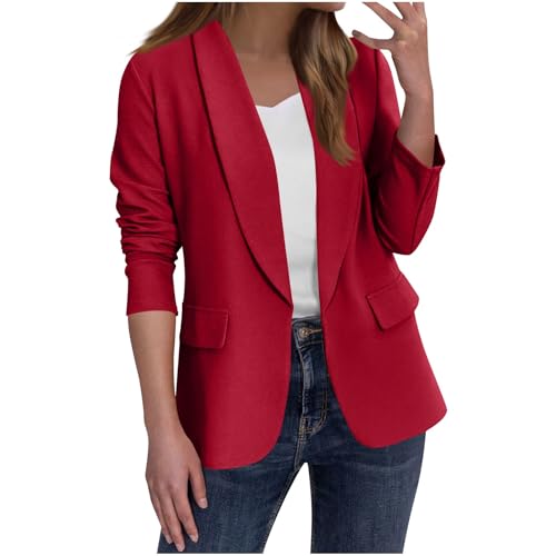 Blazers for Women Business Casual Long Sleeve Open Front Blazer Jacket Solid Trendy Fitted Suit Jackets with Pockets