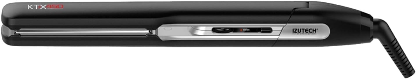 IZUTECH SLK 450 Titanium Digital Flat Iron, Hair Curler Straightening Iron for Women, Fast Heating Hair Straightener with Rapid Heat Up and Dual Voltage, Travel Friendly, Black, 1.50 Inch