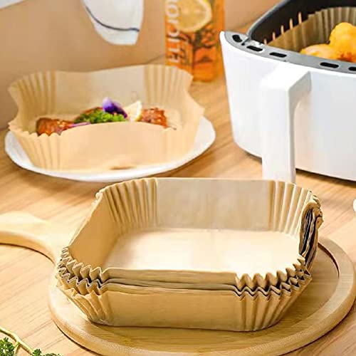 Forros de papel quadrados para fritadeira a ar - 50 peças de forro de papel descartável para fritade