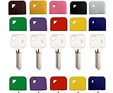 ROKEL Square Key Covers Caps – 10 Pcs Coloured Silicone Key Caps (25–30mm), Large Key Covers Yale & House Door Keys, Flexible Key Identifiers, Key Toppers & Colour Coded Key Organiser (Square X 10)