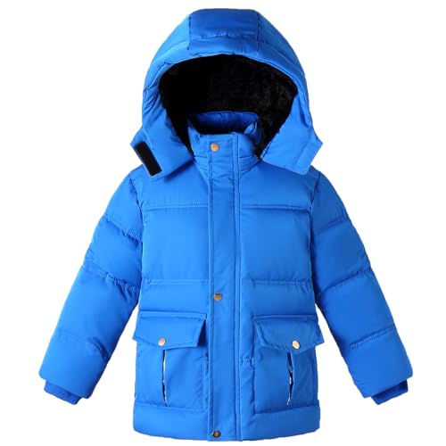 Little Boys Winter Fleece Coat Puffer Jacket with Hood Thick
