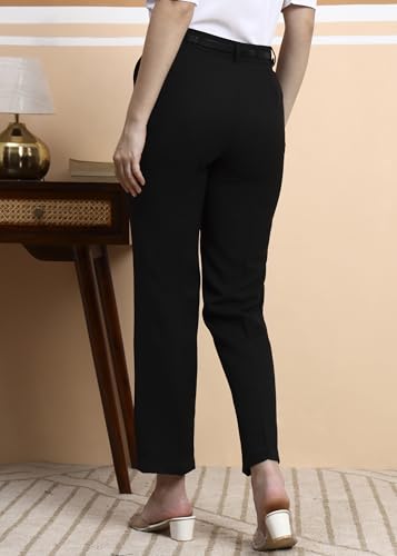 Image of FRAULEIN Women Formal Trousers | Slim Fit Office Pants | Ankle Length Work Pants | Business Casual Corporate Wear