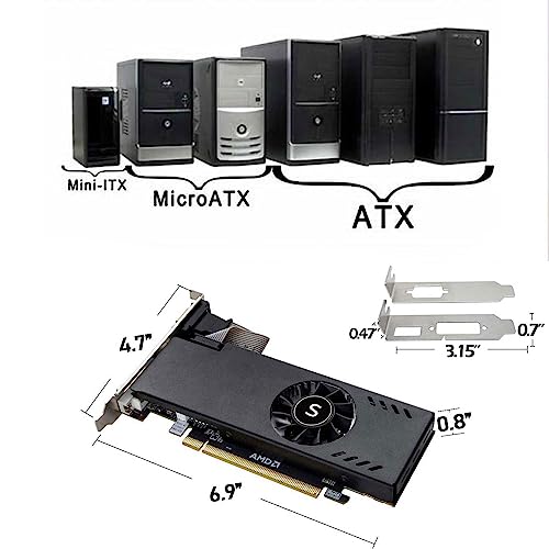 Image of Radeon RX 550 pci e x8 Graphics Cards, 4GB, GDDR5, 128-Bit, VGA /DVI-D /HDMI, Video Cards for PC Gaming, Desktop Computer GPU, for Mini ITX, Low Profile