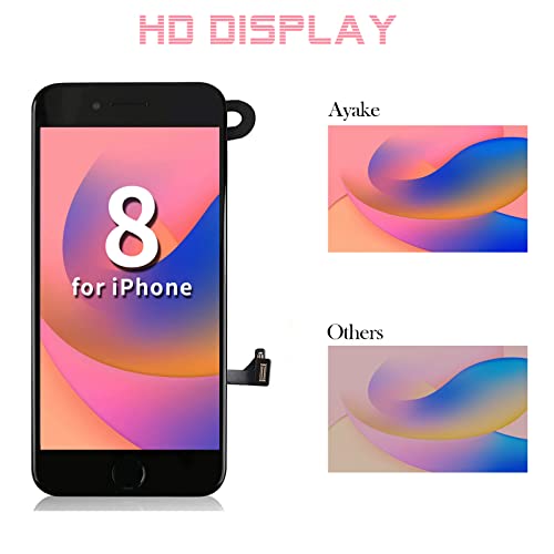 Ayake For Iphone 8 Screen Replacement With Home Button, Full Assembly Retina Lcd Touch Display Digitizer With Front Camera+Earpiece Speaker+Proximity Sensor For A1863, A1905, A1906 (Black) #TOP2
