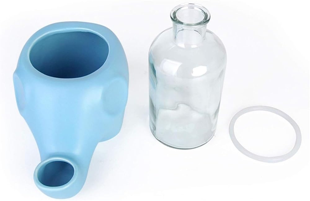 Reagar, fontana d'acqua in ceramica per gatti con vetro Bttle da 500 ml, erogatore automatico di acqua per animali domestici, ultra-silenzioso, a forma di elefante, fontanella per gatti e cani, non