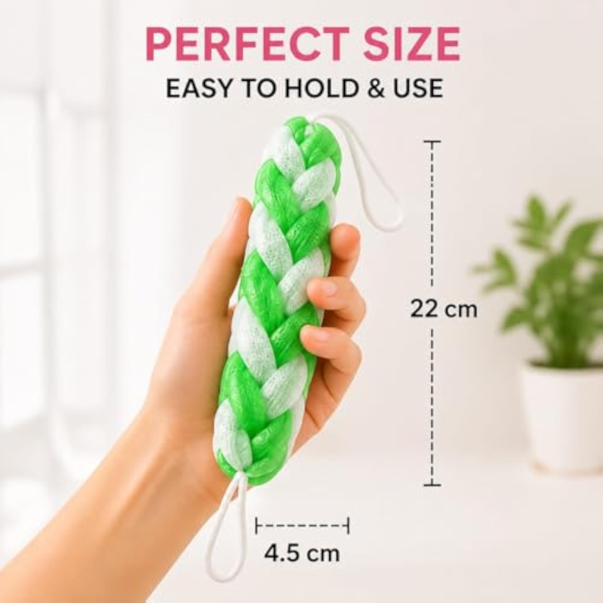 Multicolor Braided Bath Sponge Loofah, Gentle Exfoliating Scrubber