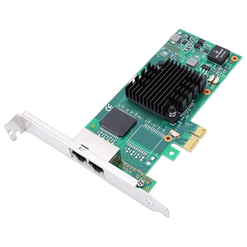 GOWENIC Tarjeta de Red Gigabit Ethernet PCIE 2.1 x1 con Doble Puerto RJ45 y Chip 350AM4, para Servidor, PC de Escritorio y Aplicaciones Industriales miniatura 3
