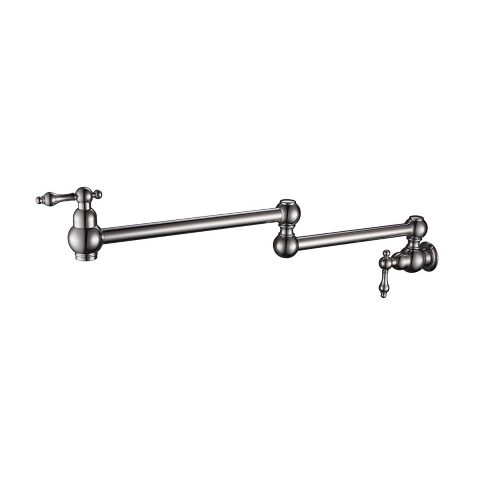 Gqnblvhzupdm Silver Chrome Kitchen Faucets, Wall Mounted Dual Shut Off Valve Pot Filler Faucet With 22" Double-Jointed Swinging Spout Lever Handles(Silver Chrome)