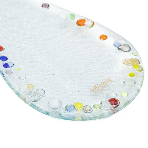 SOSPIRI VENEZIA Repose-cuillère de cuisine en verre de style Murano – élégant accessoire de vaisselle pour louches et cuillères 30 x 13 cm – pour maison, restaurant, bar, idée cadeau – Image 3