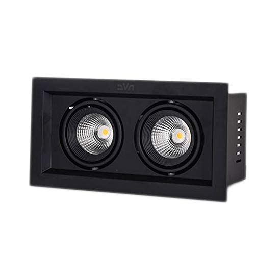 Foco empotrable LED doble de 6W en color negro con luz blanca y amarilla cálida