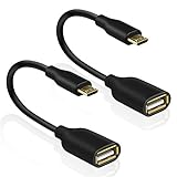 Eversame Micro USB 2.0 OTG Cable On The Go Adapter Male Micro USB to Female USB for Samsung Galaxy S6 Edge/Tab A, HTC, LG Android Smartphones Tablets with OTG Function 6 Inch-Black