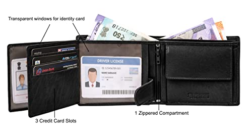 URBAN FOREST Oliver Aniline Black Leather Wallet for Men (Image - 4)