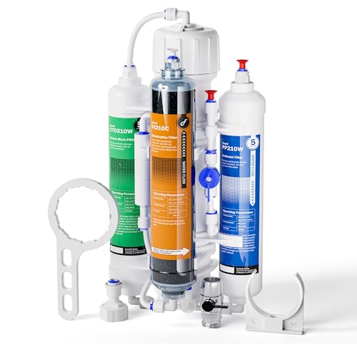 Frizzlife FAF100 4-stufiges RODI Umkehrosmose-Filtersystem mit DI-Harzfilter für Aquarien, 100 GPD