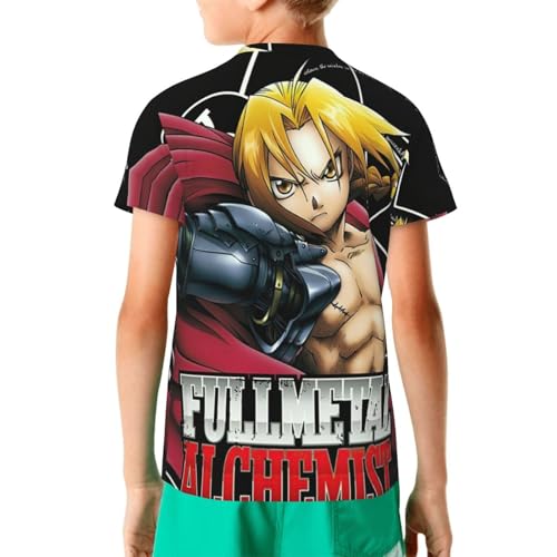 Girls/Boys T-Shirt Funny Short Sleeve Tshirts for Full Metal Alchemistes Top2