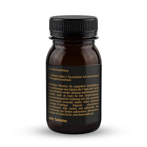 FUTURES NUTRITION 5000 I.E Vitamin D3 K2 Hochdosiert | Vegan | Beste Bioverfügbarkeit mit 99,7+% All-Trans Anteil | Nur 1 Tablette alle 5 Tage | Laborgeprüfte Reinheit | 365 Tabletten 5