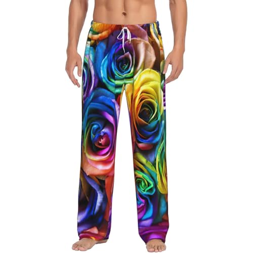 Pantalon de pyjama homme micropolaire avec poches imprimé rose coloré