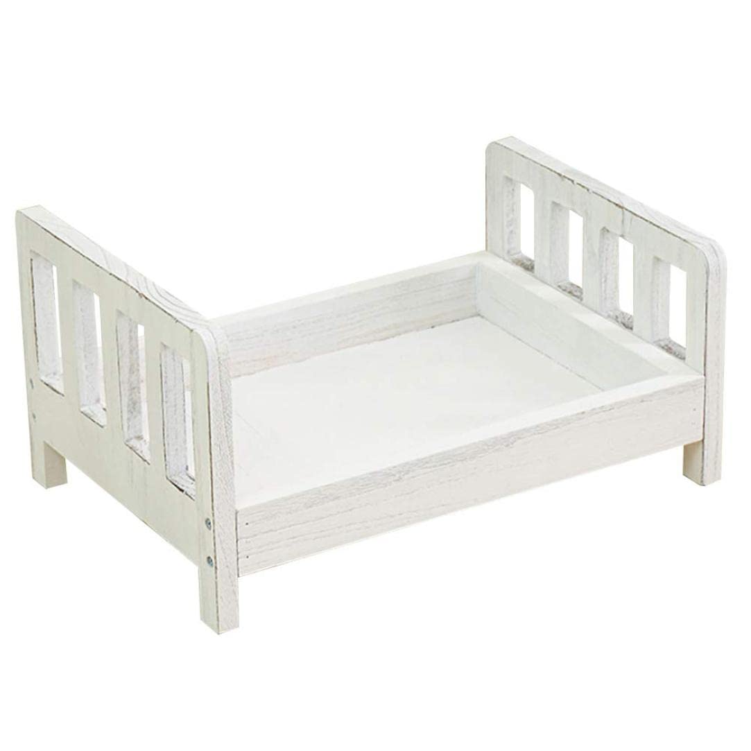 Accesorios de fotografía de recién nacidos, fondo de cama de madera, fondo de fotos de bebés, cama de madera pequeña de bricolaje, cama extraíble, accesorios de accesorios de cuna de estudio, accesor