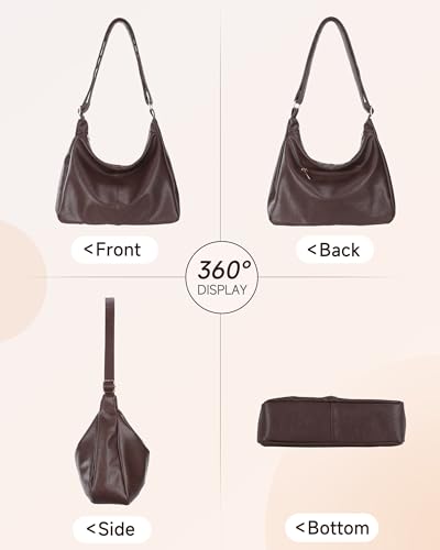 Bolso Hobo para Mujer, Cuero Vegano, Correa Ajustable miniatura 6