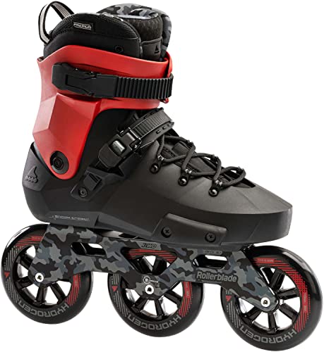 Rollerblade Twister 110 Unisex Adult Fitness Inline Skate, Black/Red, Urban Performance Inline Skates 12/12.5