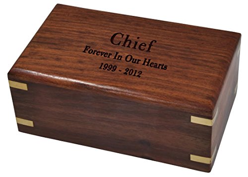 Memorial Gallery Custom Wood Box Pet Urn Medium, Engraved