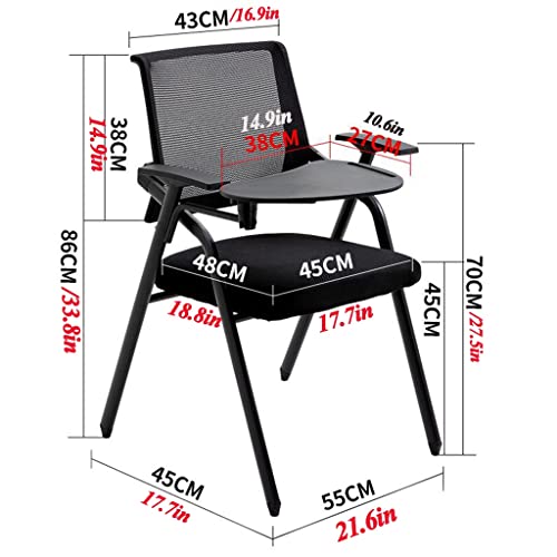 Chaise de bureau rembourrée en acier supérieur avec tablette