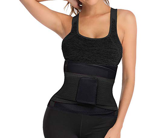 Waist Trainer Belt Waist Cincher Trimmer Slimming Body Shaper Belts Sport Girdle for Women Black - Thumbnail 3