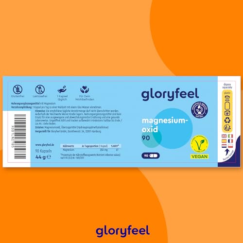 Magnesium - Hoch bioverfügbar aus Magnesiumoxid - 90 Kapseln - Praktisch für Unterwegs (3 Monate Vorrat) - Für Muskeln, Knochen & Zähne* - Reines Magnesiumoxid aus dem toten Meer - Vegan, laborgeprüft