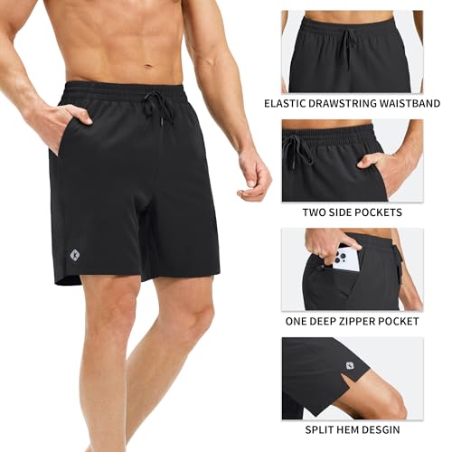 Ksmien Men's Running Shorts 7 Inch with Zipper Pockets Quick Dry Lightweight Athletic Shorts for Workout Gym Basketball4