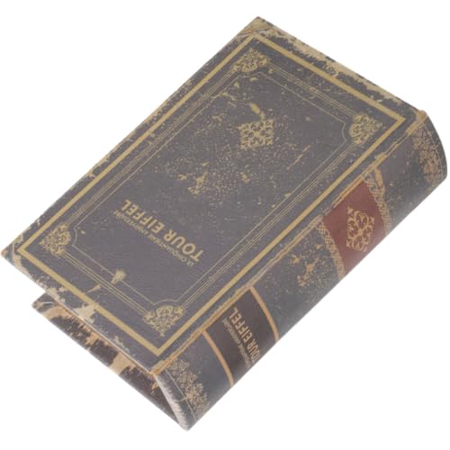 Boîte de rangement faux livre bois cachette télécommande salon - 2