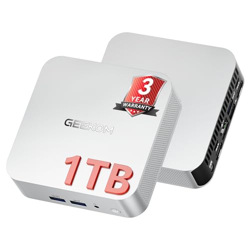 Image of GEEKOM A5 Pro Mini PC (2026) with AMD Ryzen 5 7430U, 16GB DDR4 RAM(Upgradable to 96GB, Not LPDDR), 1TB NVMe SSD, Windows 11 Pro Desktop Computer Support 4 Displays /8K /Wi-Fi 6 /6xUSB, 3-Year Coverage