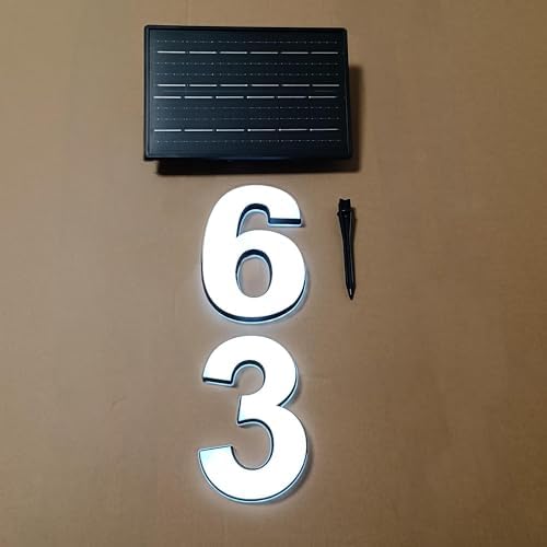Wired SolarPowered House Numbers Custom Lighted Address Signs Solar