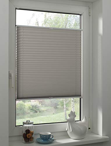 Sunpro24 Plissee auf Maß, Blickdichtes Faltrollo, Klemm-Montage, Sonnenschutzrollo, (B) 20-50 x (H) 171-180 cm, Beige