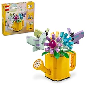 LEGO Creator 3 in 1 Flowers in Watering Can Building Toy Set Fun Creative Activity for Kids Girls and Boys Ages 8 Options to Build Rain Boots or Birds 31149