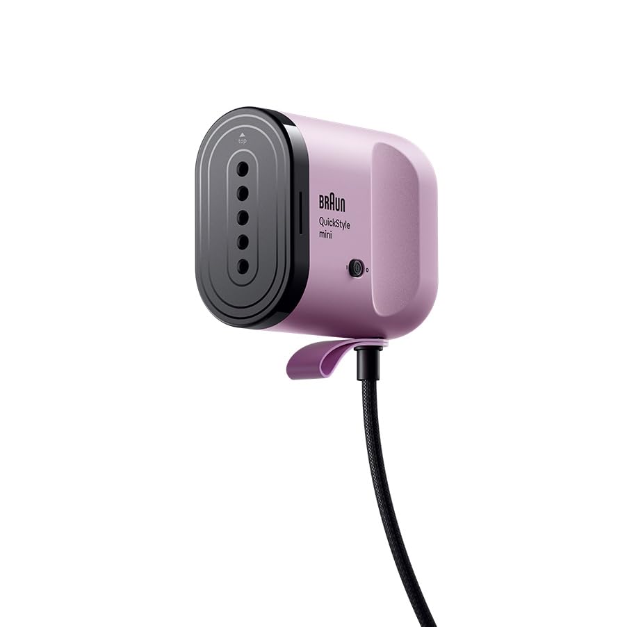 Braun QuickStyle mini - Defroisseur Vapeur Voyage, Vapeur 20 G/min, Violet | Défroisseur de Voyage Compact avec Technologie iCare, Chauffe en 15 s, Remplissage Facile Réservoir 80 ml, 1200 W, GS1031PU