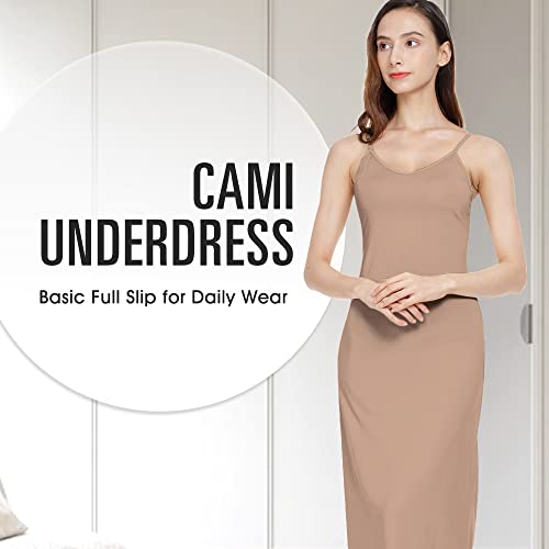 Image of MANCYFIT Long Slips for Under Dresses Full Length Adjustable Spaghetti Strap Nightgown