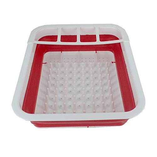 Escorredor de Louças Retrátil de Silicone- Vermelho