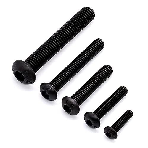 1/4-20 x 3/8 inch (30 pcs) Button Head Socket Cap Screws, Black Oxide Finish, 10.9 Alloy Steel, Full Thread UNC - Image 3