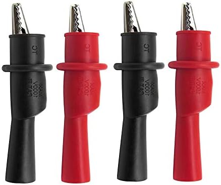 Multimeter Alligator Clips Set, 6PCS Silicone Alligator Clip Test Kit, Banana Test Lead Probe Clip, Test Extension Suitable Used in Laboratory Electric Testing Work and Cable Lead Clip