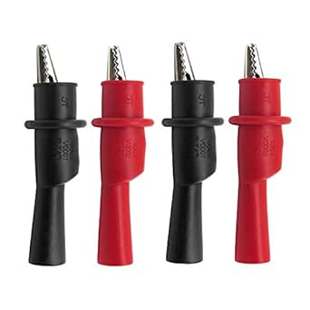 Multimeter Alligator Clips Set, 6PCS Silicone Alligator Clip Test Kit, Banana Test Lead Probe Clip, Test Extension Suitable Used in Laboratory Electric Testing Work and Cable Lead Clip