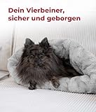 HS-Hundebett® Schlupfsack Cord-Exklusiv – Vielseitige Kuschelhöhle für Hunde und Katzen – Waschbar – Made in DE (Grün/Hellgrau, 60x75cm)