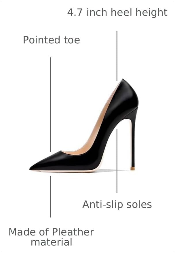 Image of Women's Pointed Toe Shallow Stiletto Heels 4.7 Inch Pumps Wedding Party Banquet Shoes